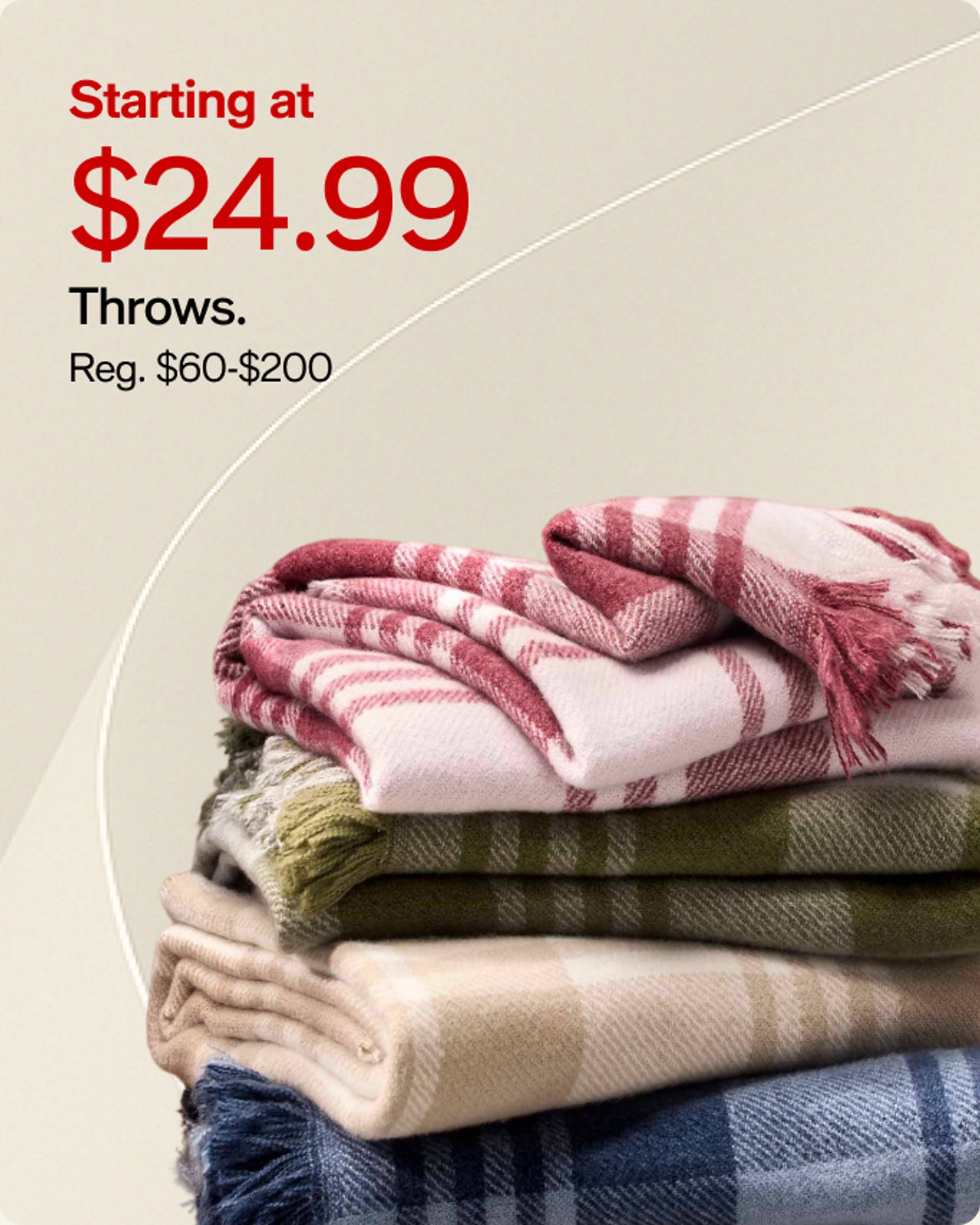 Starting at 24.99 Throws