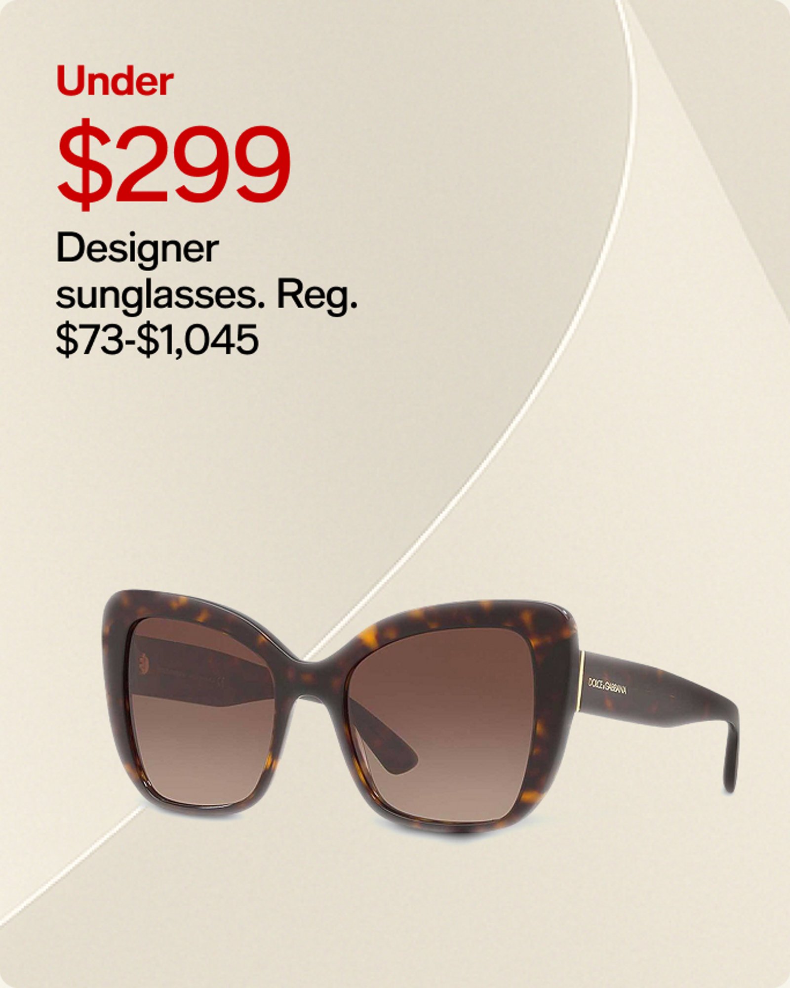 Under $299 Designer sunglass